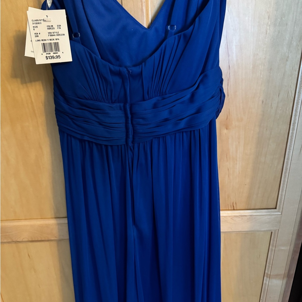 Elegant Blue David’s Bridal Bridesmaid Or Prom Dress NWT - Picture 12 of 16